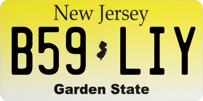 NJ license plate B59LIY