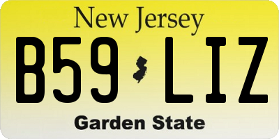 NJ license plate B59LIZ