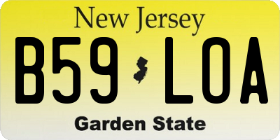 NJ license plate B59LOA