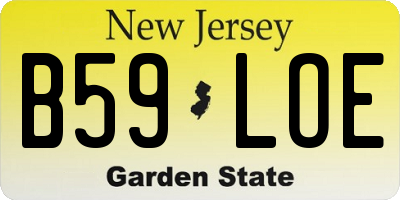 NJ license plate B59LOE