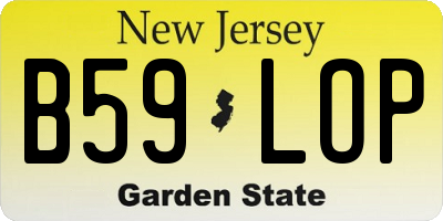 NJ license plate B59LOP
