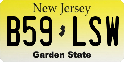 NJ license plate B59LSW