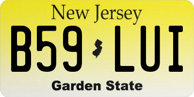 NJ license plate B59LUI