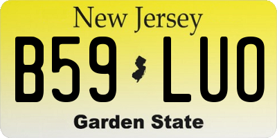 NJ license plate B59LUO