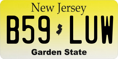 NJ license plate B59LUW