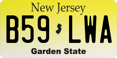 NJ license plate B59LWA