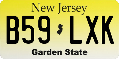 NJ license plate B59LXK
