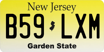 NJ license plate B59LXM