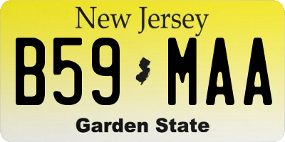 NJ license plate B59MAA