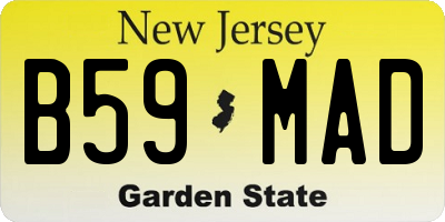 NJ license plate B59MAD