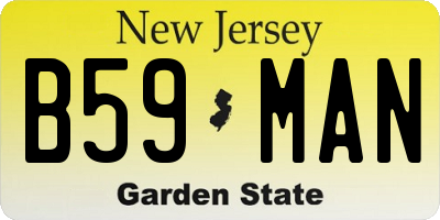 NJ license plate B59MAN