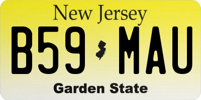 NJ license plate B59MAU