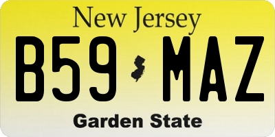 NJ license plate B59MAZ