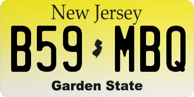 NJ license plate B59MBQ