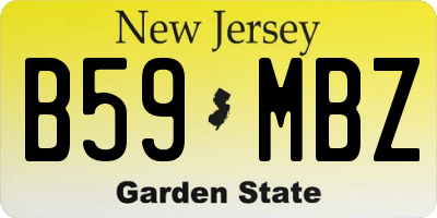 NJ license plate B59MBZ