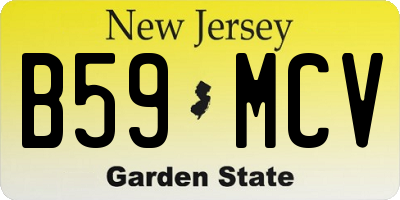 NJ license plate B59MCV