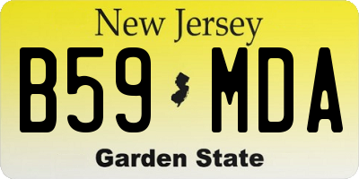 NJ license plate B59MDA