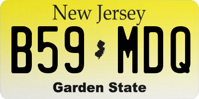 NJ license plate B59MDQ