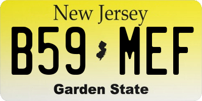 NJ license plate B59MEF