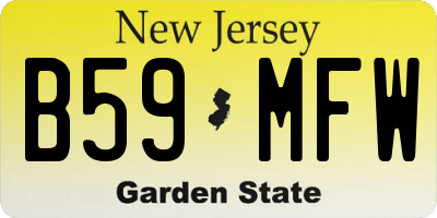 NJ license plate B59MFW