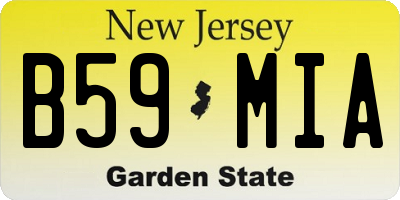 NJ license plate B59MIA