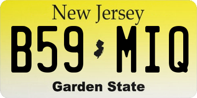 NJ license plate B59MIQ
