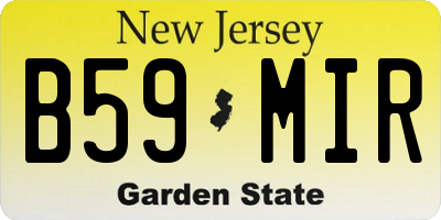 NJ license plate B59MIR