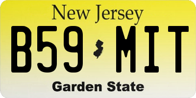 NJ license plate B59MIT