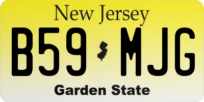 NJ license plate B59MJG