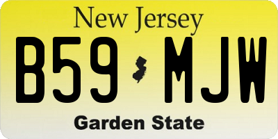NJ license plate B59MJW