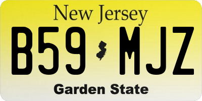 NJ license plate B59MJZ