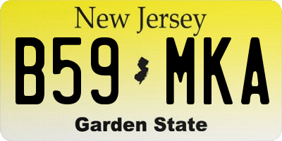 NJ license plate B59MKA