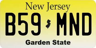 NJ license plate B59MND