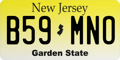 NJ license plate B59MNO