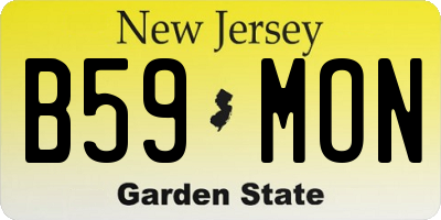 NJ license plate B59MON