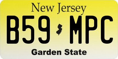 NJ license plate B59MPC