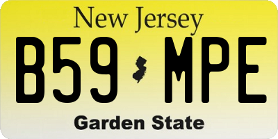NJ license plate B59MPE