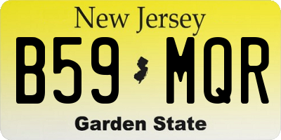 NJ license plate B59MQR
