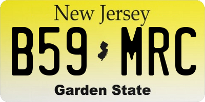 NJ license plate B59MRC
