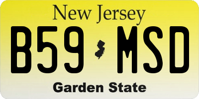 NJ license plate B59MSD