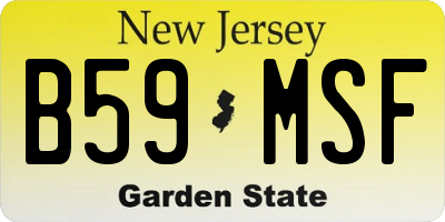 NJ license plate B59MSF