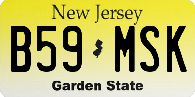 NJ license plate B59MSK