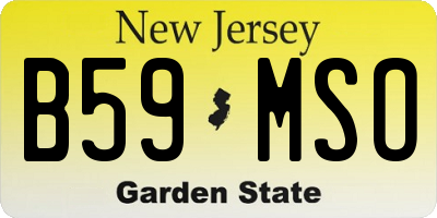 NJ license plate B59MSO