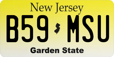 NJ license plate B59MSU