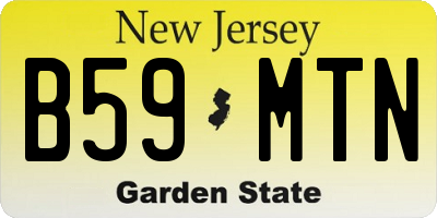 NJ license plate B59MTN