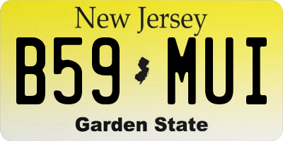 NJ license plate B59MUI