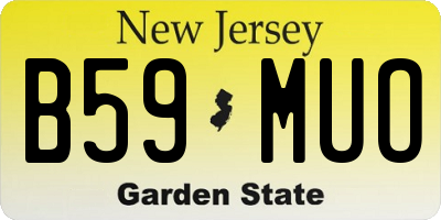 NJ license plate B59MUO