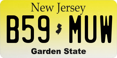 NJ license plate B59MUW