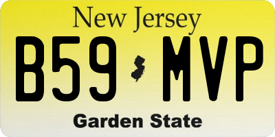 NJ license plate B59MVP