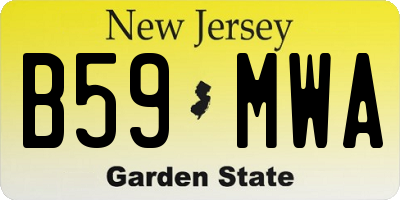 NJ license plate B59MWA